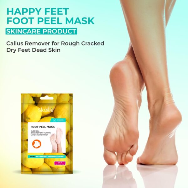 Happy Feet Foot Peel Mask, 03 Packs Original Exfoliant Foot Peel Mask, Callus Remover for Rough Cracked Dry Feet Dead Skin, Gift for Mom Dad - Image 2